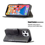 Custodia portafoglio in pelle sintetica per iPhone 13