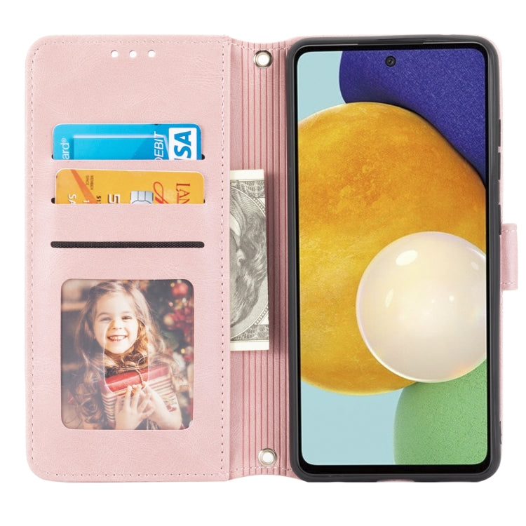 Custodia in pelle a vibrazione orizzontale in PU + TPU con fibbia magnetica a righe in rilievo con supporto e slot per schede e portafoglio e cornice per foto e imbracatura, For Samsung Galaxy S20 FE 5G, For Samsung Galaxy S21 5G                       ...