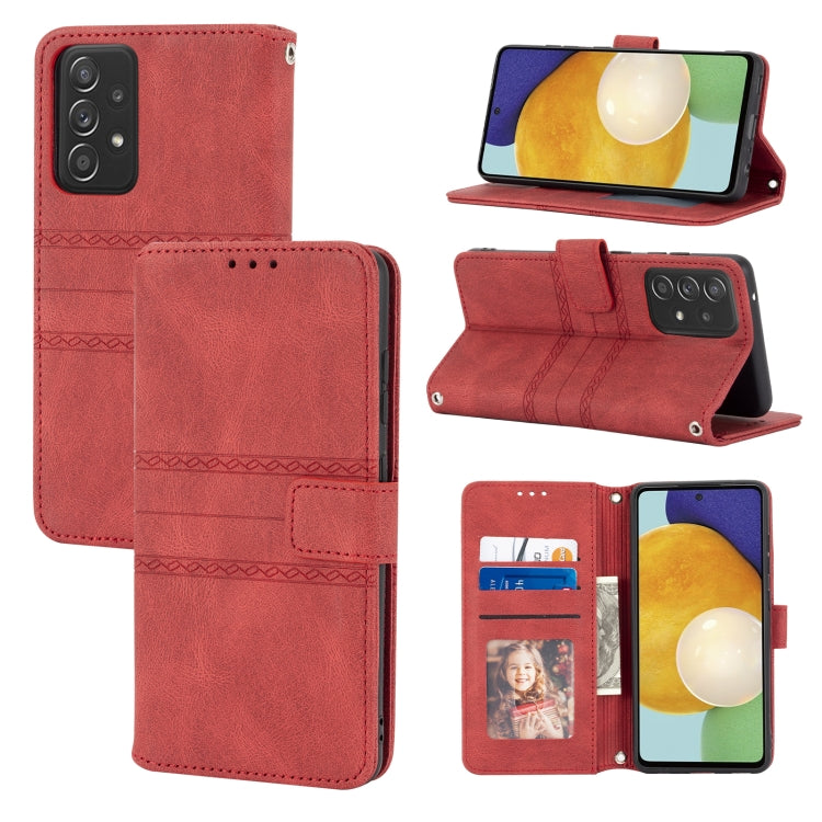 Custodia in pelle a vibrazione orizzontale in PU + TPU con fibbia magnetica a righe in rilievo con supporto e slot per schede e portafoglio e cornice per foto e imbracatura, For Samsung Galaxy S20 FE 5G, For Samsung Galaxy S21 5G                       ...