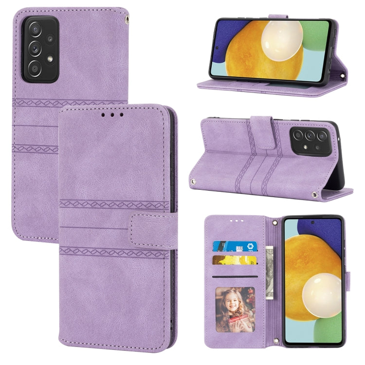 Custodia in pelle a vibrazione orizzontale in PU + TPU con fibbia magnetica a righe in rilievo con supporto e slot per schede e portafoglio e cornice per foto e imbracatura, For Samsung Galaxy S20 FE 5G, For Samsung Galaxy S21 5G                       ...