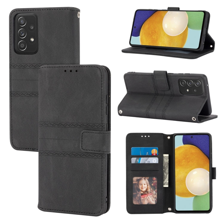 Custodia in pelle a vibrazione orizzontale in PU + TPU con fibbia magnetica a righe in rilievo con supporto e slot per schede e portafoglio e cornice per foto e imbracatura, For Samsung Galaxy S20 FE 5G, For Samsung Galaxy S21 5G                       ...