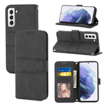 Custodia in pelle a vibrazione orizzontale in PU + TPU con fibbia magnetica a righe in rilievo con supporto e slot per schede e portafoglio e cornice per foto e imbracatura, For Samsung Galaxy S21 FE, For Samsung Galaxy A02s 164mm                      ...