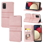 Custodia in pelle a vibrazione orizzontale in PU + TPU con fibbia magnetica a righe in rilievo con supporto e slot per schede e portafoglio e cornice per foto e imbracatura, For Samsung Galaxy S21 FE, For Samsung Galaxy A02s 164mm                      ...