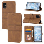 Custodia in pelle a vibrazione orizzontale in PU + TPU con fibbia magnetica a righe in rilievo con supporto e slot per schede e portafoglio e cornice per foto e imbracatura, For Samsung Galaxy S21 FE, For Samsung Galaxy A02s 164mm                      ...