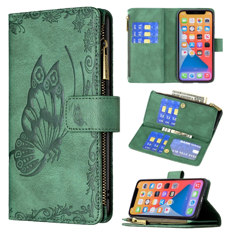 Custodia portafoglio in pelle con cerniera per iPhone 13 Pro