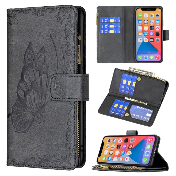 Custodia portafoglio in pelle con cerniera per iPhone 13 Pro