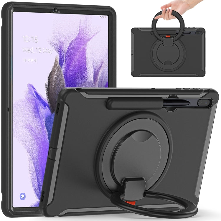Custodia protettiva antiurto in TPU + PC con supporto per impugnatura pieghevole con rotazione a 360 gradi e slot per penna, For Samsung Galaxy Tab S8+ / Tab S8 Plus /  Tab S7 FE / Tab S7+/S7 FE 12.4 inch T970                                           ...