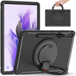 Custodia protettiva antiurto in TPU + PC con supporto per impugnatura pieghevole con rotazione a 360 gradi e slot per penna, For Samsung Galaxy Tab S8+ / Tab S8 Plus /  Tab S7 FE / Tab S7+/S7 FE 12.4 inch T970                                           ...