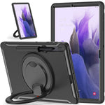 Custodia protettiva antiurto in TPU + PC con supporto per impugnatura pieghevole con rotazione a 360 gradi e slot per penna, For Samsung Galaxy Tab S8+ / Tab S8 Plus /  Tab S7 FE / Tab S7+/S7 FE 12.4 inch T970                                           ...