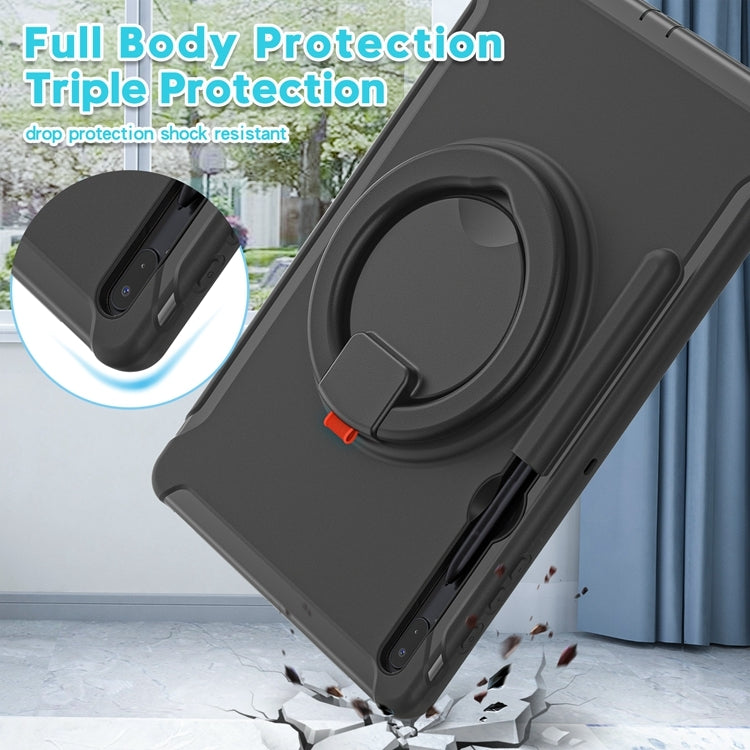 Custodia protettiva antiurto in TPU + PC con supporto per impugnatura pieghevole con rotazione a 360 gradi e slot per penna, For Samsung Galaxy Tab S8+ / Tab S8 Plus /  Tab S7 FE / Tab S7+/S7 FE 12.4 inch T970                                           ...