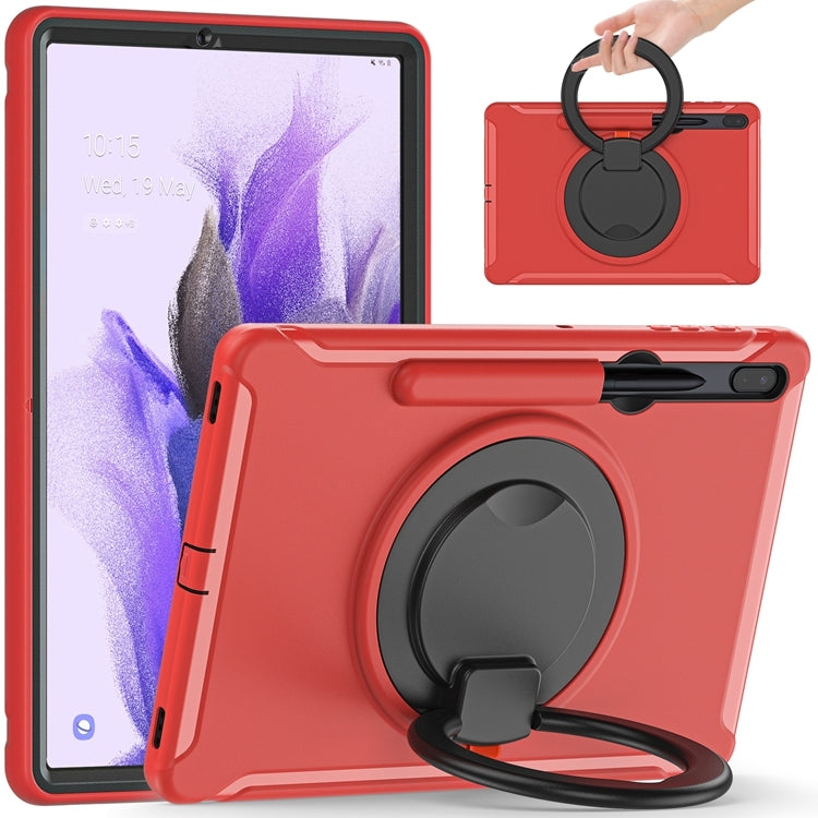 Custodia protettiva antiurto in TPU + PC con supporto per impugnatura pieghevole con rotazione a 360 gradi e slot per penna, For Samsung Galaxy Tab S8+ / Tab S8 Plus /  Tab S7 FE / Tab S7+/S7 FE 12.4 inch T970                                           ...