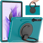 Custodia protettiva antiurto in TPU + PC con supporto per impugnatura pieghevole con rotazione a 360 gradi e slot per penna, For Samsung Galaxy Tab S8+ / Tab S8 Plus /  Tab S7 FE / Tab S7+/S7 FE 12.4 inch T970                                           ...
