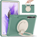 Custodia protettiva antiurto in TPU + PC con supporto per impugnatura pieghevole con rotazione a 360 gradi e slot per penna, For Samsung Galaxy Tab S8+ / Tab S8 Plus /  Tab S7 FE / Tab S7+/S7 FE 12.4 inch T970                                           ...