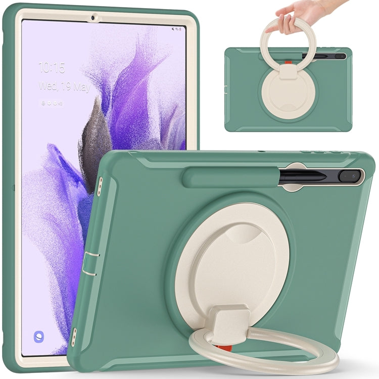 Custodia protettiva antiurto in TPU + PC con supporto per impugnatura pieghevole con rotazione a 360 gradi e slot per penna, For Samsung Galaxy Tab S8+ / Tab S8 Plus /  Tab S7 FE / Tab S7+/S7 FE 12.4 inch T970                                           ...