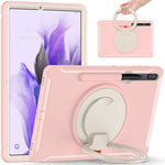 Custodia protettiva antiurto in TPU + PC con supporto per impugnatura pieghevole con rotazione a 360 gradi e slot per penna, For Samsung Galaxy Tab S8+ / Tab S8 Plus /  Tab S7 FE / Tab S7+/S7 FE 12.4 inch T970                                           ...