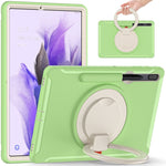 Custodia protettiva antiurto in TPU + PC con supporto per impugnatura pieghevole con rotazione a 360 gradi e slot per penna, For Samsung Galaxy Tab S8+ / Tab S8 Plus /  Tab S7 FE / Tab S7+/S7 FE 12.4 inch T970                                           ...