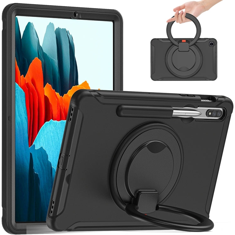 Custodia protettiva antiurto in TPU + PC con supporto per impugnatura pieghevole con rotazione a 360 gradi e slot per penna, For Samsung Galaxy Tab S8+ / Tab S8 Plus /  Tab S7 FE / Tab S7+/S7 FE 12.4 inch T970                                           ...