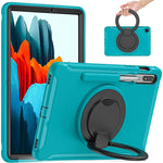 Custodia protettiva antiurto in TPU + PC con supporto per impugnatura pieghevole con rotazione a 360 gradi e slot per penna, For Samsung Galaxy Tab S8+ / Tab S8 Plus /  Tab S7 FE / Tab S7+/S7 FE 12.4 inch T970                                           ...
