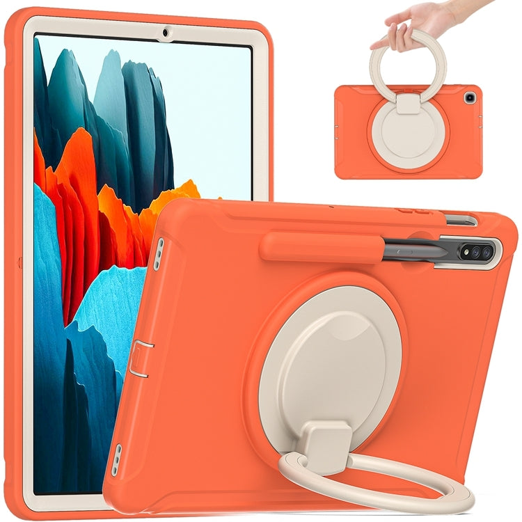 Custodia protettiva antiurto in TPU + PC con supporto per impugnatura pieghevole con rotazione a 360 gradi e slot per penna, For Samsung Galaxy Tab S8+ / Tab S8 Plus /  Tab S7 FE / Tab S7+/S7 FE 12.4 inch T970                                           ...