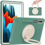 Custodia protettiva antiurto in TPU + PC con supporto per impugnatura pieghevole con rotazione a 360 gradi e slot per penna, For Samsung Galaxy Tab S8+ / Tab S8 Plus /  Tab S7 FE / Tab S7+/S7 FE 12.4 inch T970                                           ...