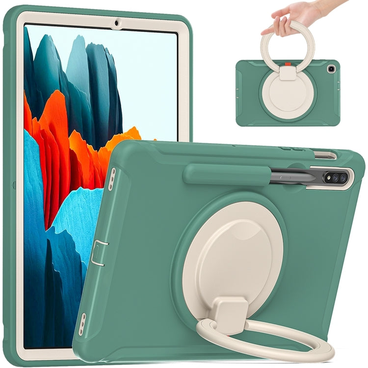 Custodia protettiva antiurto in TPU + PC con supporto per impugnatura pieghevole con rotazione a 360 gradi e slot per penna, For Samsung Galaxy Tab S8+ / Tab S8 Plus /  Tab S7 FE / Tab S7+/S7 FE 12.4 inch T970                                           ...