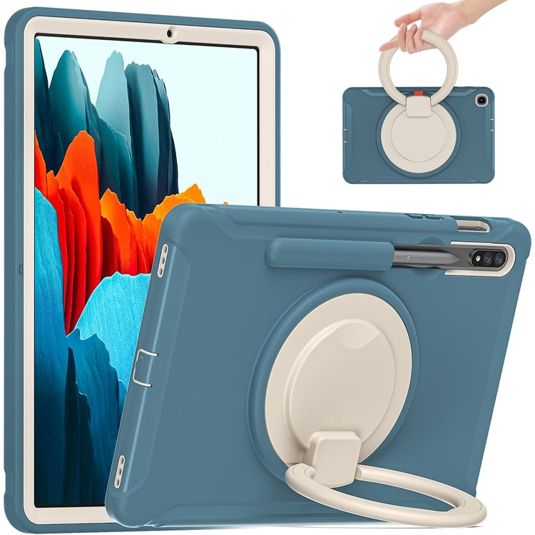 Custodia protettiva antiurto in TPU + PC con supporto per impugnatura pieghevole con rotazione a 360 gradi e slot per penna, For Samsung Galaxy Tab S8+ / Tab S8 Plus /  Tab S7 FE / Tab S7+/S7 FE 12.4 inch T970                                           ...