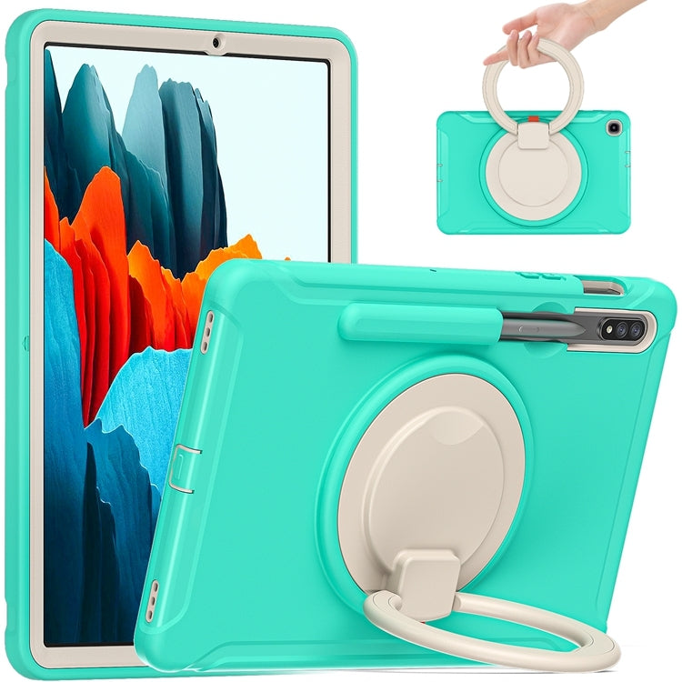 Custodia protettiva antiurto in TPU + PC con supporto per impugnatura pieghevole con rotazione a 360 gradi e slot per penna, For Samsung Galaxy Tab S8+ / Tab S8 Plus /  Tab S7 FE / Tab S7+/S7 FE 12.4 inch T970                                           ...