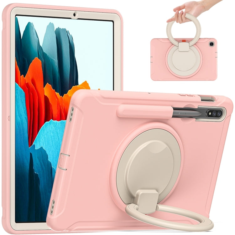 Custodia protettiva antiurto in TPU + PC con supporto per impugnatura pieghevole con rotazione a 360 gradi e slot per penna, For Samsung Galaxy Tab S8+ / Tab S8 Plus /  Tab S7 FE / Tab S7+/S7 FE 12.4 inch T970                                           ...