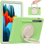Custodia protettiva antiurto in TPU + PC con supporto per impugnatura pieghevole con rotazione a 360 gradi e slot per penna, For Samsung Galaxy Tab S8+ / Tab S8 Plus /  Tab S7 FE / Tab S7+/S7 FE 12.4 inch T970                                           ...