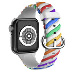 Cinturino di ricambio per cinturino di ricambio in silicone Twist bicolore per Apple Watch Series, 7 41mm / 6 & SE & 5 & 4 40mm / 3 & 2 & 1 38mm, 7 45mm / 6 & SE & 5 & 4 44mm / 3 & 2 & 1 42mm