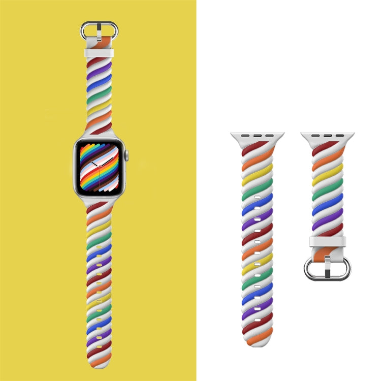 Cinturino di ricambio per cinturino di ricambio in silicone Twist bicolore per Apple Watch Series, 7 41mm / 6 & SE & 5 & 4 40mm / 3 & 2 & 1 38mm, 7 45mm / 6 & SE & 5 & 4 44mm / 3 & 2 & 1 42mm