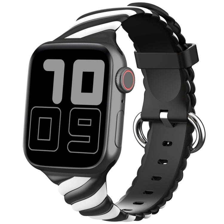 Cinturino di ricambio per cinturino di ricambio in silicone Twist bicolore per Apple Watch Series, 7 41mm / 6 & SE & 5 & 4 40mm / 3 & 2 & 1 38mm, 7 45mm / 6 & SE & 5 & 4 44mm / 3 & 2 & 1 42mm