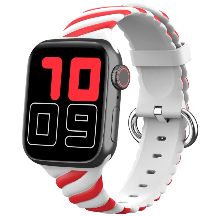Cinturino di ricambio per cinturino di ricambio in silicone Twist bicolore per Apple Watch Series, 7 41mm / 6 & SE & 5 & 4 40mm / 3 & 2 & 1 38mm, 7 45mm / 6 & SE & 5 & 4 44mm / 3 & 2 & 1 42mm