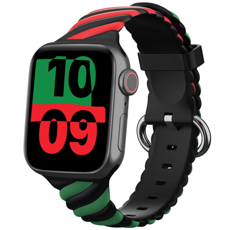 Cinturino di ricambio per cinturino di ricambio in silicone Twist bicolore per Apple Watch Series, 7 41mm / 6 & SE & 5 & 4 40mm / 3 & 2 & 1 38mm, 7 45mm / 6 & SE & 5 & 4 44mm / 3 & 2 & 1 42mm