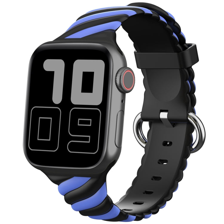 Cinturino di ricambio per cinturino di ricambio in silicone Twist bicolore per Apple Watch Series, 7 41mm / 6 & SE & 5 & 4 40mm / 3 & 2 & 1 38mm, 7 45mm / 6 & SE & 5 & 4 44mm / 3 & 2 & 1 42mm