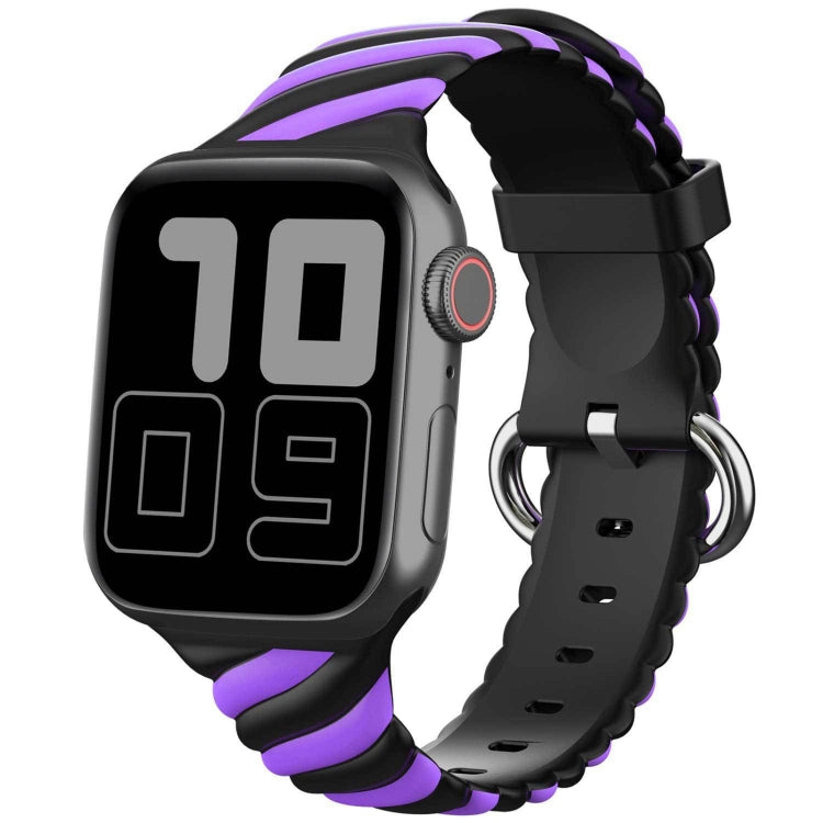 Cinturino di ricambio per cinturino di ricambio in silicone Twist bicolore per Apple Watch Series, 7 41mm / 6 & SE & 5 & 4 40mm / 3 & 2 & 1 38mm, 7 45mm / 6 & SE & 5 & 4 44mm / 3 & 2 & 1 42mm