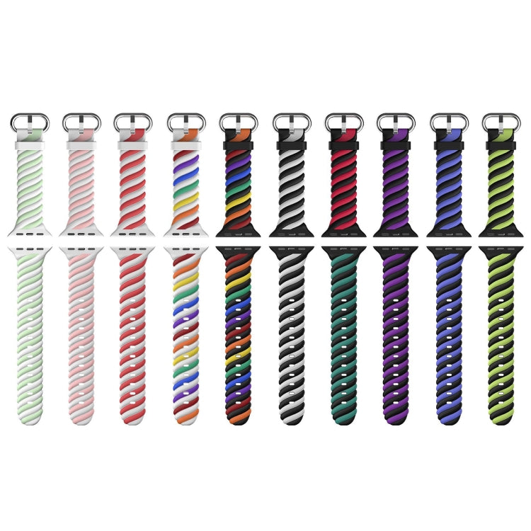 Cinturino di ricambio per cinturino di ricambio in silicone Twist bicolore per Apple Watch Series, 7 41mm / 6 & SE & 5 & 4 40mm / 3 & 2 & 1 38mm, 7 45mm / 6 & SE & 5 & 4 44mm / 3 & 2 & 1 42mm