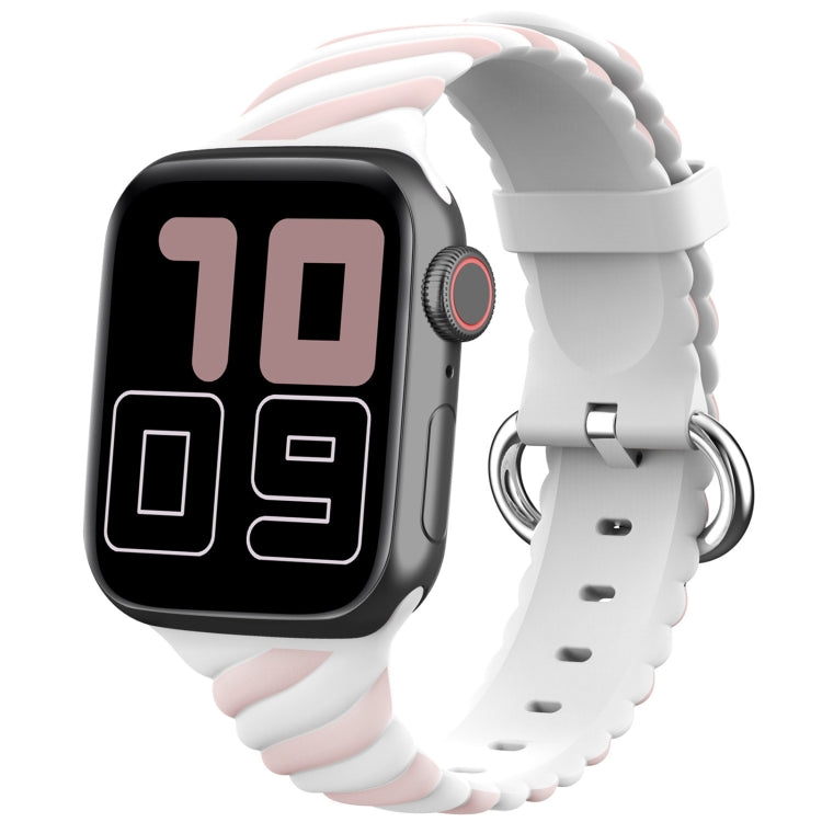 Cinturino di ricambio per cinturino di ricambio in silicone Twist bicolore per Apple Watch Series, 7 41mm / 6 & SE & 5 & 4 40mm / 3 & 2 & 1 38mm, 7 45mm / 6 & SE & 5 & 4 44mm / 3 & 2 & 1 42mm