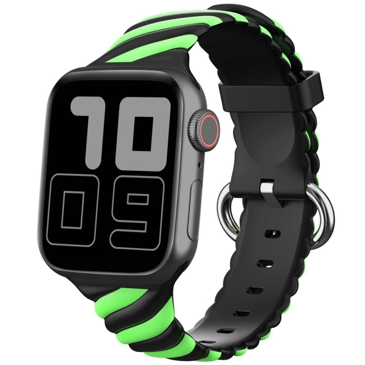 Cinturino di ricambio per cinturino di ricambio in silicone Twist bicolore per Apple Watch Series, 7 41mm / 6 & SE & 5 & 4 40mm / 3 & 2 & 1 38mm, 7 45mm / 6 & SE & 5 & 4 44mm / 3 & 2 & 1 42mm