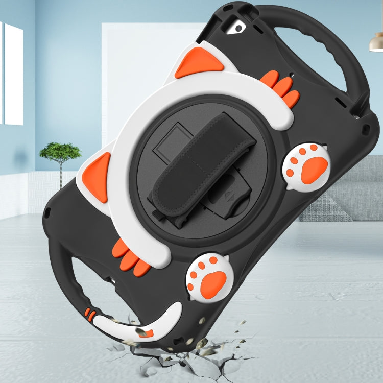 Custodia protettiva in EVA antiurto per bambini Cute Cat King con supporto, tracolla e maniglia, For iPad 10.2 2021 / 2020 / 2019 / Pro 10.5 / Air 10.5