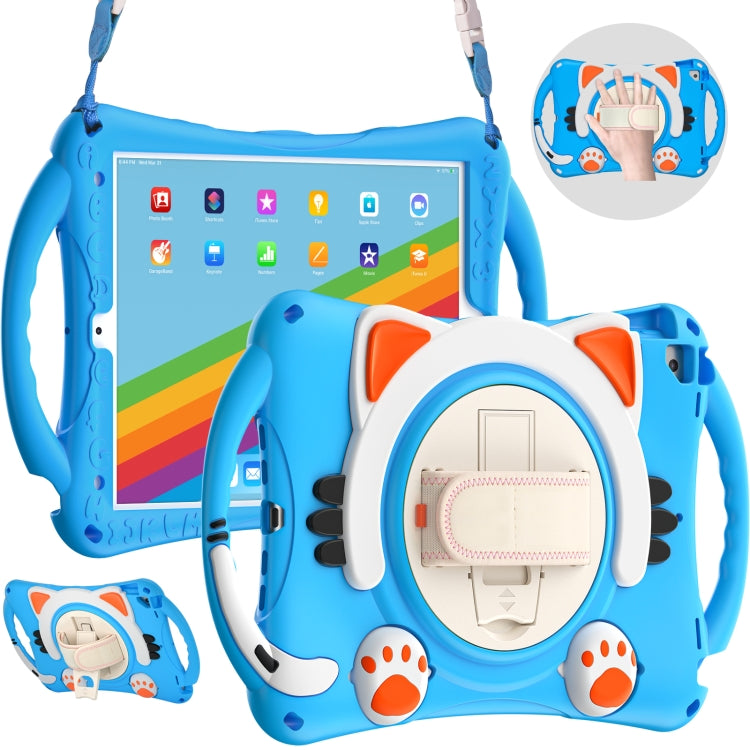 Custodia protettiva in EVA antiurto per bambini Cute Cat King con supporto, tracolla e maniglia, For iPad 10.2 2021 / 2020 / 2019 / Pro 10.5 / Air 10.5