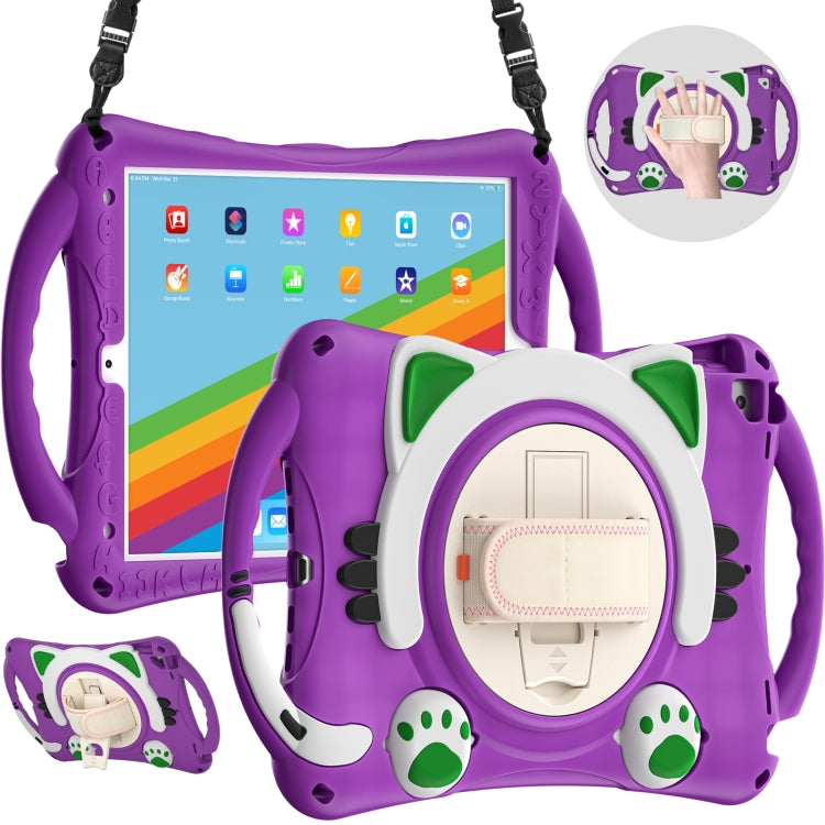 Custodia protettiva in EVA antiurto per bambini Cute Cat King con supporto, tracolla e maniglia, For iPad 10.2 2021 / 2020 / 2019 / Pro 10.5 / Air 10.5