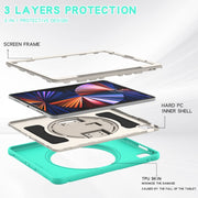 Custodia protettiva per PC + TPU con rotazione a 360 gradi con supporto e cinturino, For iPad Pro 12.9 2022 / 2021, For iPad Air 4 10.9 / Pro 11 2021/2020/2018