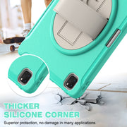 Custodia protettiva per PC + TPU con rotazione a 360 gradi con supporto e cinturino, For iPad Pro 12.9 2022 / 2021, For iPad Air 4 10.9 / Pro 11 2021/2020/2018