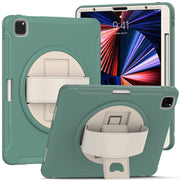 Custodia protettiva per PC + TPU con rotazione a 360 gradi con supporto e cinturino, For iPad Pro 12.9 2022 / 2021, For iPad Air 4 10.9 / Pro 11 2021/2020/2018