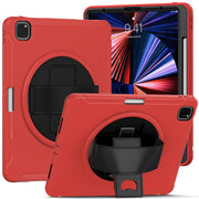 Custodia protettiva per PC + TPU con rotazione a 360 gradi con supporto e cinturino, For iPad Pro 12.9 2022 / 2021, For iPad Air 4 10.9 / Pro 11 2021/2020/2018