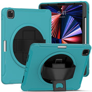 Custodia protettiva per PC + TPU con rotazione a 360 gradi con supporto e cinturino, For iPad Pro 12.9 2022 / 2021, For iPad Air 4 10.9 / Pro 11 2021/2020/2018