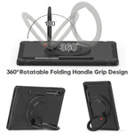 Custodia protettiva antiurto in TPU + PC con supporto per impugnatura pieghevole con rotazione a 360 gradi e slot per penna, For Samsung Galaxy Tab S6 T860, For Samsung Galaxy Tab A 8.4 T307 2020, For Samsung Galaxy Tab A 10.1 T515/T510 2019           ...
