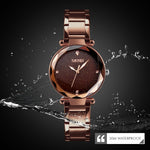 SKMEI 9180 Orologio al quarzo da donna con cinturino in acciaio inossidabile con quadrante cielo stellato
