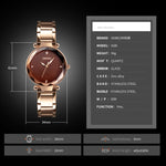 SKMEI 9180 Orologio al quarzo da donna con cinturino in acciaio inossidabile con quadrante cielo stellato